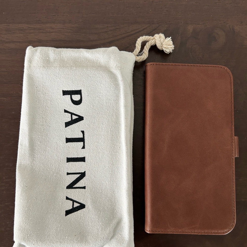 PLGs Patina Brown Leather Phone Wallet